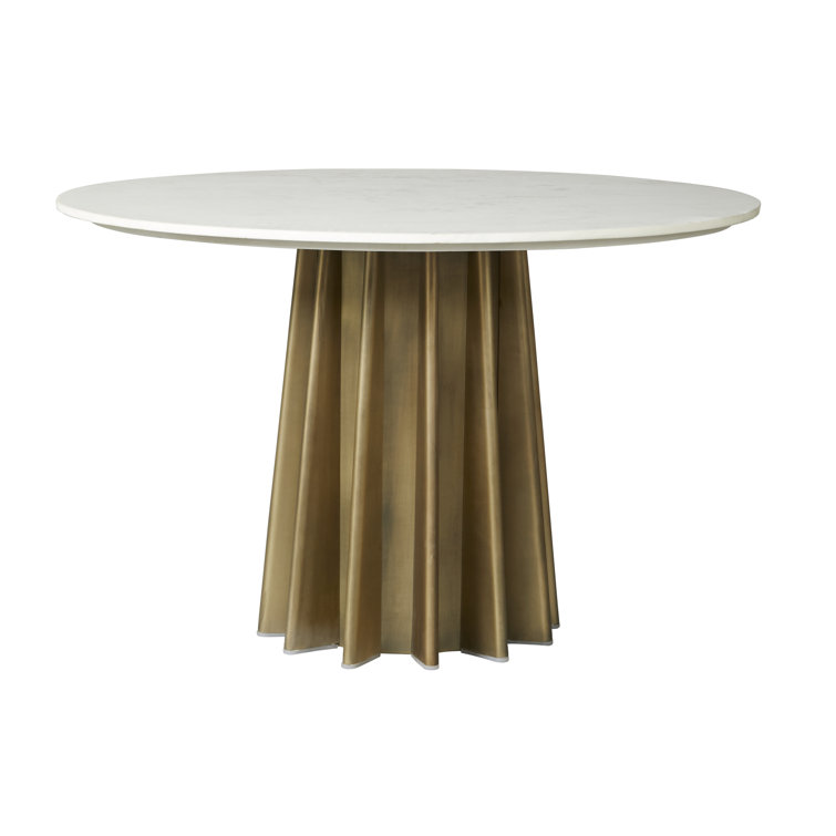 Joss & Main Mccartney 47'' Genuine Marble Pedestal Dining Table Wayfair